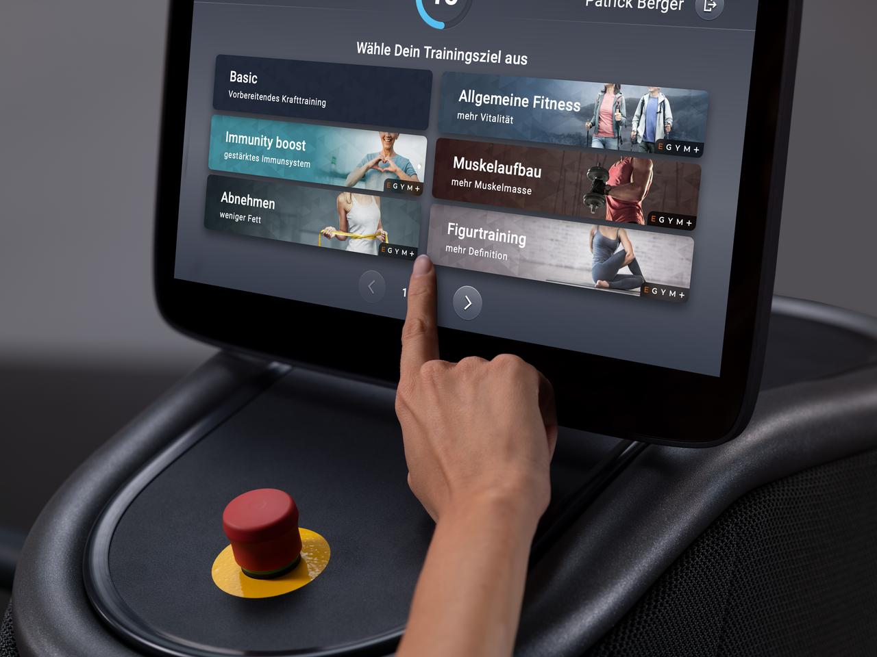 EGYM Touchscreen – Trainingsziel auswählen